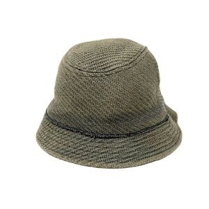 Bucket Hat. Woven Paper Tweed Pattern Gray Size S/M